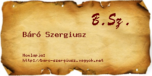Báró Szergiusz névjegykártya